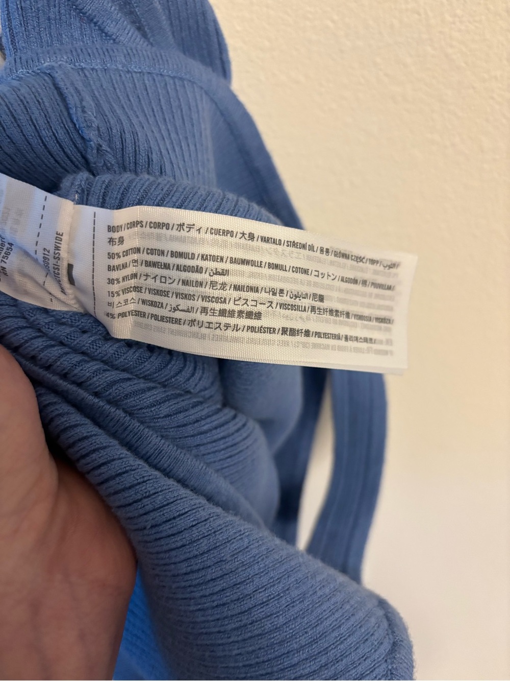 Abercrombie & Fitch Ribbed V-Neck Bodysuit - Blue - Picture 5 of 5